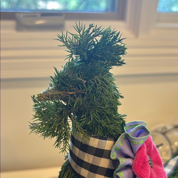 MacKenzie-Childs Green Topiary Hen with Pink and Black Accents - Picture 4 of 7